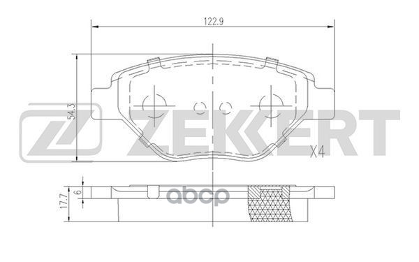 Колодки торм. диск. передн. Renault Megane II 02- Zekkert арт. bs-1166