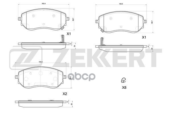Колодки торм. диск. передн. MB X-Class (X470) 17- Zekkert арт. bs-1170