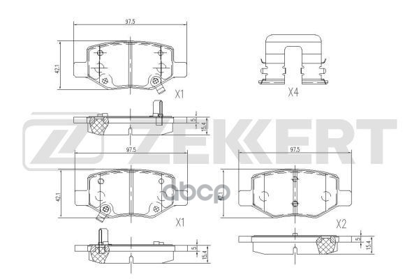 Колодки торм. диск. задн. Geely Coolray 18- Zekkert арт. bs-1177