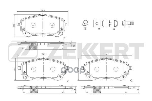 Колодки торм. диск. передн. с уст. компл. Toyota Corolla (E210) 18- Zekkert арт. bs-1184