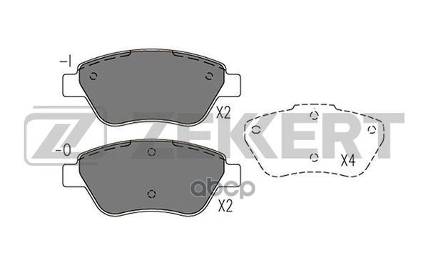 Колодки торм. диск. передн. Fiat Idea (350_) 03-  Lancia Musa (350_) 04- Zekkert арт. bs-1201