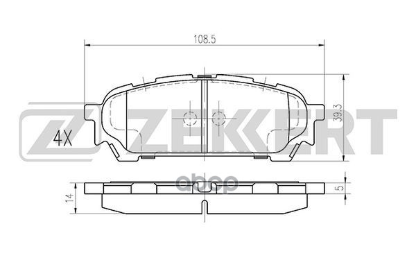 Колодки торм. диск. задн. Subaru Forester (SG_) 03-  Impreza (GD GG) 02- Zekkert арт. bs-1223
