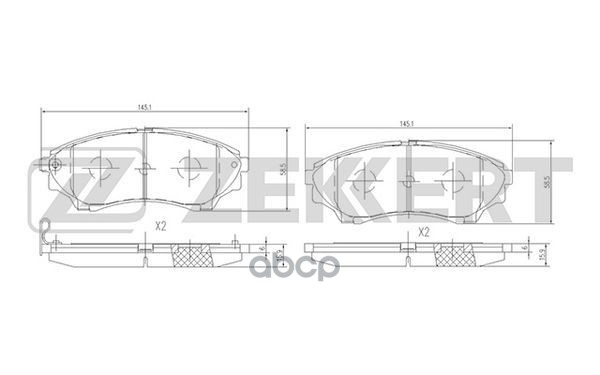 Колодки торм. диск. передн. Ford Ranger I-II 92-  Mazda B-Serie IV 02-  BT-50 06- Zekkert арт. bs-1225