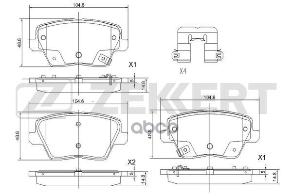 Колодки тормозные задние Hyundai i30 III 16-  Kia Ceed III 18-  ProCeed 18-  XCeed 19- Zekkert арт. bs1238