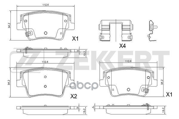 Колодки торм. диск. задн. Hyundai Santa Fe IV 18- Zekkert арт. bs-1242