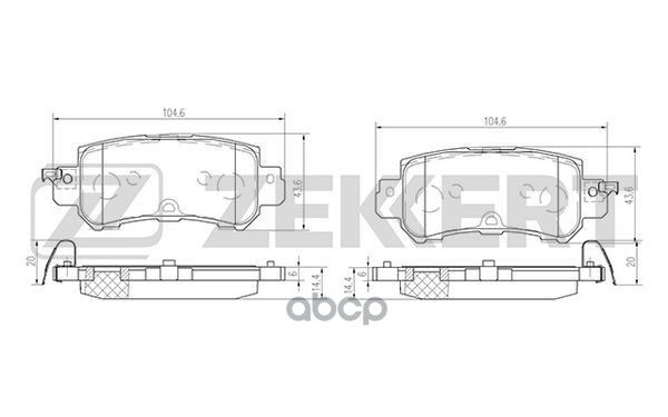Колодки торм. диск. задн. Mazda CX-3 15-  CX-5 11- Zekkert арт. bs-1246