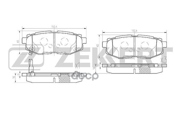 Колодки торм. диск. задн. Toyota GT 86 (N60) 12-  Subaru BZR (ZC Z10) 11-  Forester (SJ S13) 12-  Ou Zekkert арт. bs-1247
