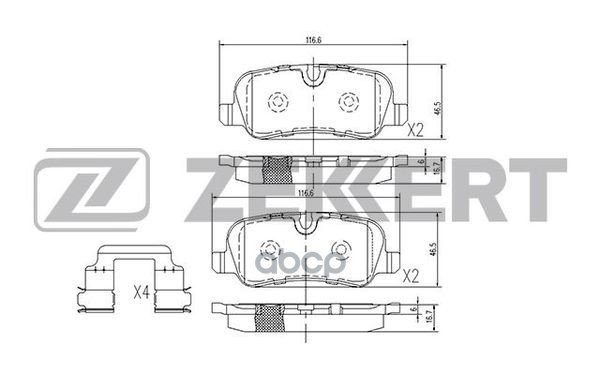 Колодки торм. диск. задн. Land Rover Discovery III  IV 09-  Range Rover III 05- Zekkert арт. bs-1272