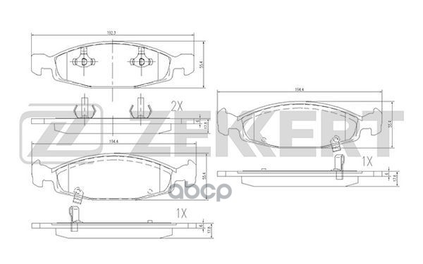 Колодки торм. диск. передн. Jeep Cherokee II 95-  Grand Cherokee II 99- Zekkert арт. bs-1276