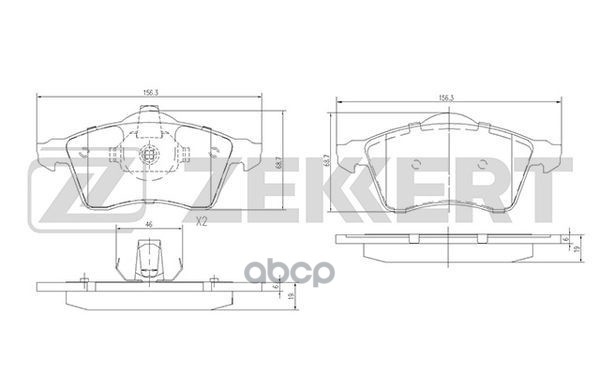 Колодки торм. диск. передн. VW Transporter IV 90- Zekkert арт. bs-1282