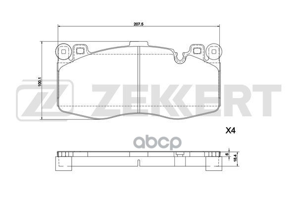 Колодки торм. диск. передн. BMW X5 (F15 F85) 14-  X6 (F16 F86) 14- Zekkert арт. bs-1298