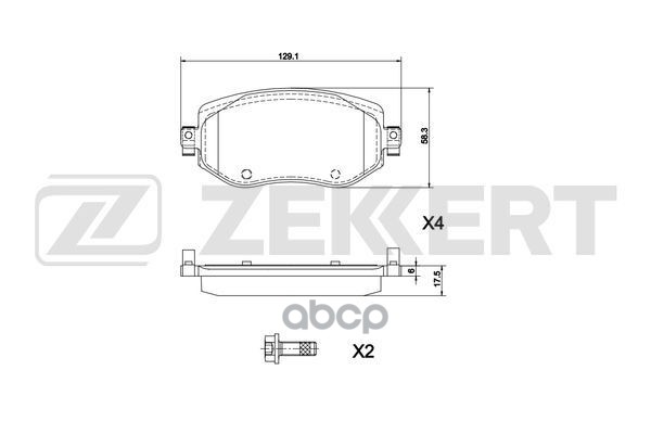 Колодки торм. диск. передн. Renault Megane IV 15-  Megane IV GrandTour 16- Zekkert арт. bs-1304