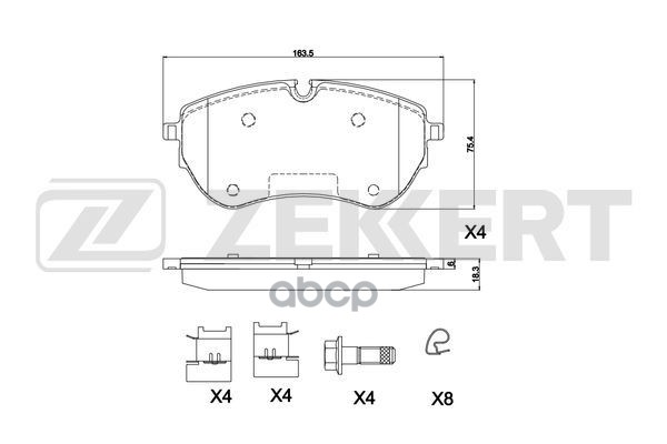 Колодки торм. диск. передн. VW Amarok 11- Zekkert арт. bs-1307