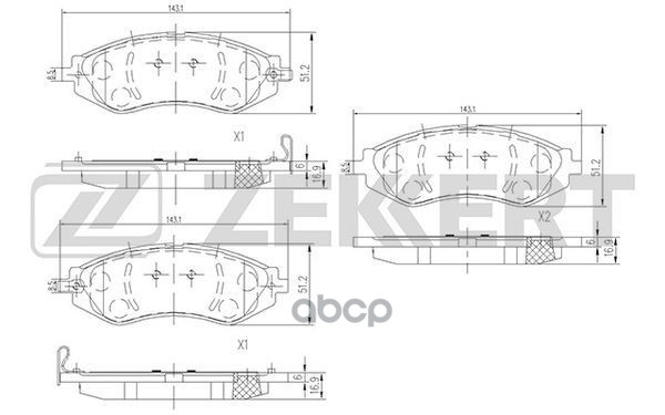 Колодки торм. диск. передн. Chevrolet Lacetti (J200) 05-  Nubira 05-  Daewoo Nubira (KLAN) 04-  Nubi Zekkert арт. bs-1309