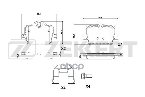 Колодки торм. диск. задн. BMW 3 (G20 G80 G28) 18-  3 (G21) 19-  4 (G22 G82) 20-  4 (G23 G83) 20-  Z4 Zekkert арт. bs-1328