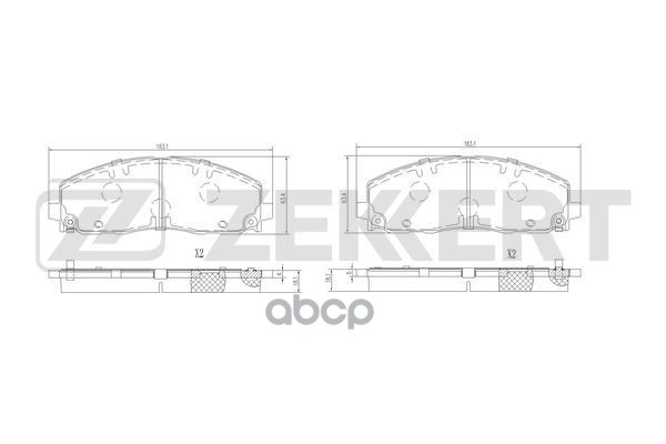 Колодки торм. диск. передн. Chrysler Grand Voyager V 07-  Fiat Freemont (345_) 11- Zekkert арт. bs-1335
