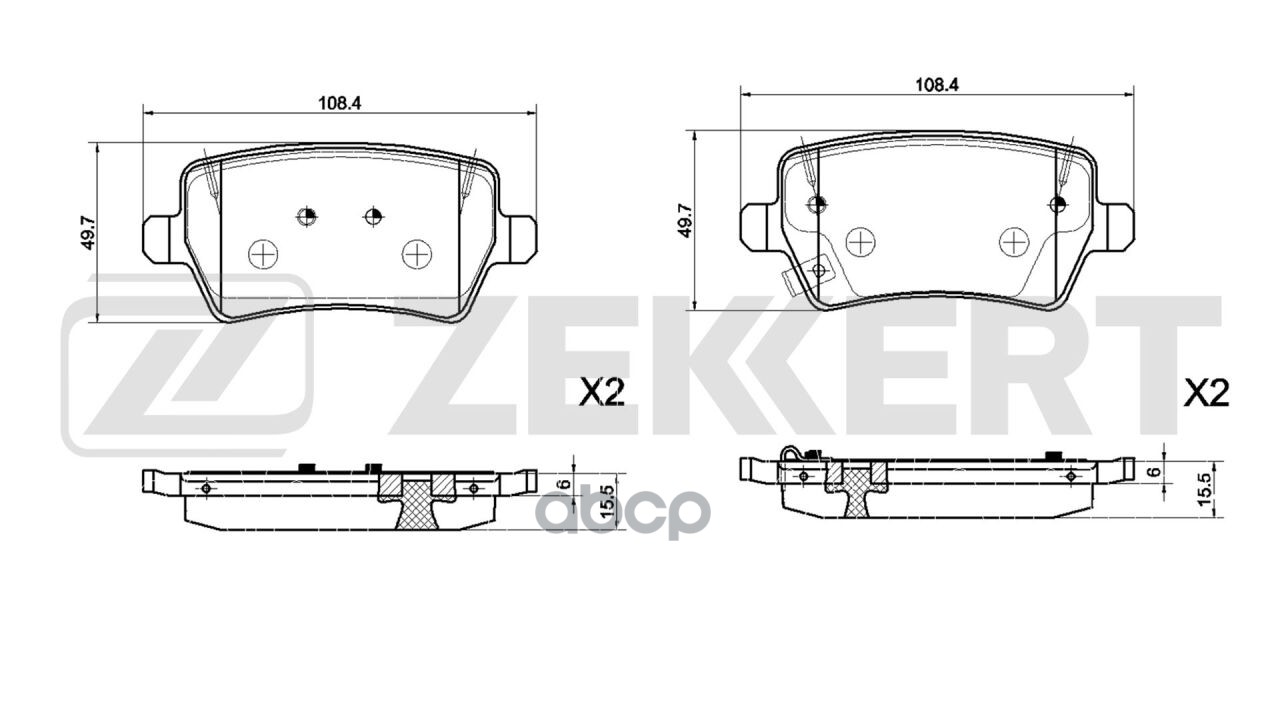 Колодки торм. диск. задн. Moskvich 3 (AZLK) 22-  Jac J7 20-  JS5 20- Zekkert арт. bs-1336