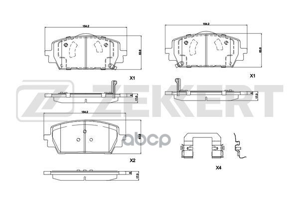 Колодки торм. диск. передн. с ком-том уст. пластин Kia Sorento IV 20- Zekkert арт. bs-1340