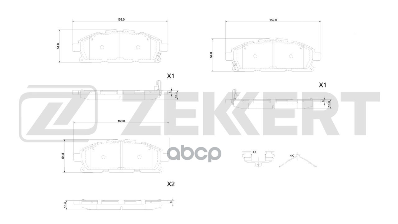 Колодки торм. диск. передн. Nissan Elgrand (E52) 10-  Quest (E52) 10- Zekkert арт. bs-1341