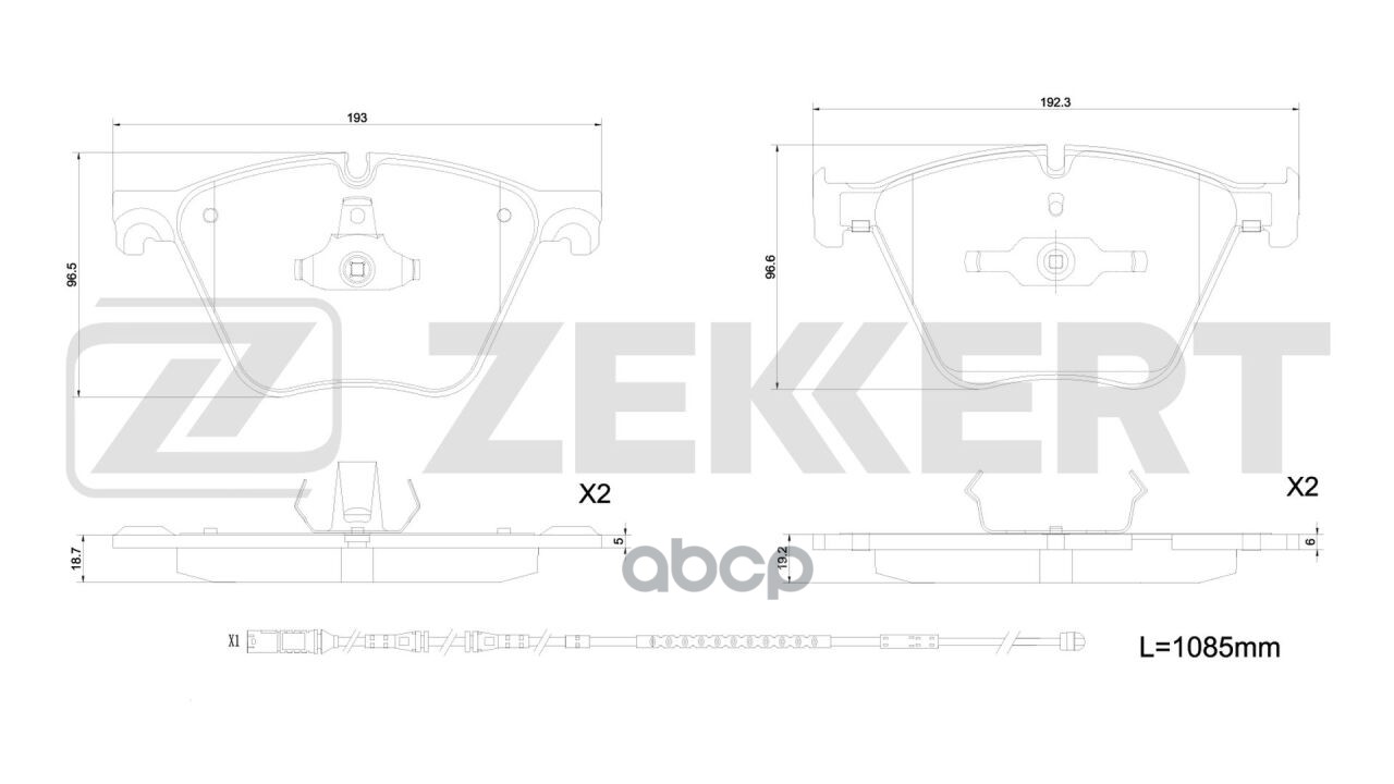 Колодки торм. диск. передн. BMW X5 (E70  F15  F85) 10-  X6 (E71  E72  F16  F86) 08-  7 (F01  F02  F0 Zekkert арт. bs-1343