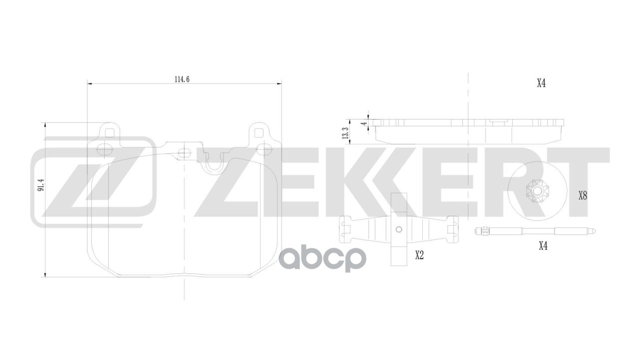Колодки торм. диск. передн. Mini Cooper (F54-F57  F60) 13- Zekkert арт. bs-1349