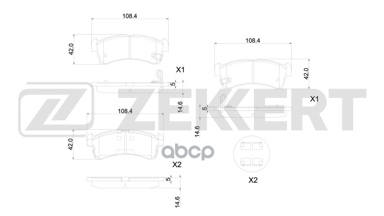 Колодки торм. диск. передн. Mazda Carol VII 15-  Flair II 17-  Flair Crossover II 20-  Suzuki Alto 1 Zekkert арт. bs-1356