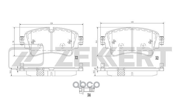 Колодки торм. диск. задн. Audi  A4 V 15-  A5 II 16-  A6 18-  A7 II 17-  Q5 II 16-  Q7 II 15- Zekkert арт. bs-1362