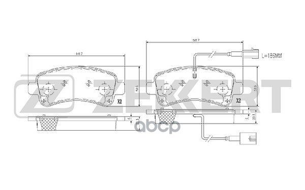 Колодки торм. диск. задн. с датчиком Fiat Ducato (250_ 290_) 06- Zekkert арт. bs-1366