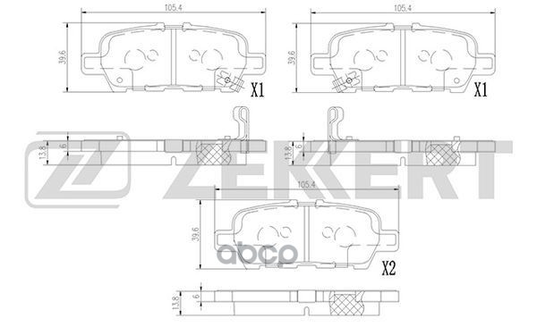 Колодки торм. диск. задн. Nissan Cube (Z12) 10-  Juke (F15) 10-  Pulsar (C13) 14-  Teana (J32 J33 L3 Zekkert арт. bs-1367