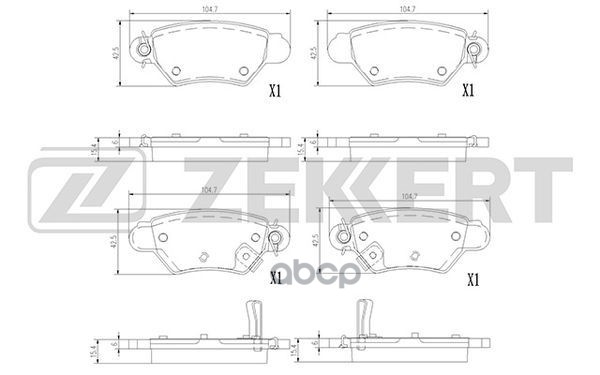 Колодки торм. диск. задн. Chevrolet Corsa 94-  Opel Astra G 98-  Zafira A 99- Zekkert арт. bs-1387