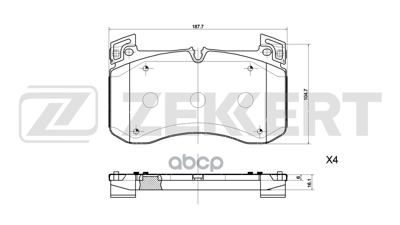 Колодки торм. диск. передн. MB GLE (V167  X167) 19-  GLE Coupe (C167) 19-  G-Class (W463) 18- Zekkert арт. bs-1403