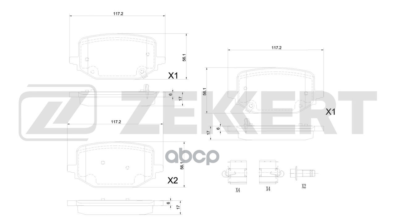 Колодки торм. диск. задн. Ford USA Explorer V  VI 19- Zekkert арт. bs-1408