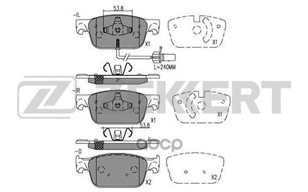 Колодки торм. диск. передн. с датчиком Audi A4 15-  A5 16- Zekkert арт. bs-1422