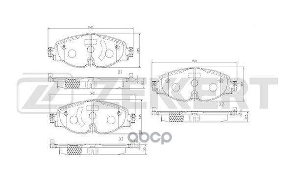 Колодки торм. диск. передн. VW Arteon 17-  Caddy IV 15-  Golf VII 12-  Passat VIII 14-  Tiguan II 16 Zekkert арт. bs-1427