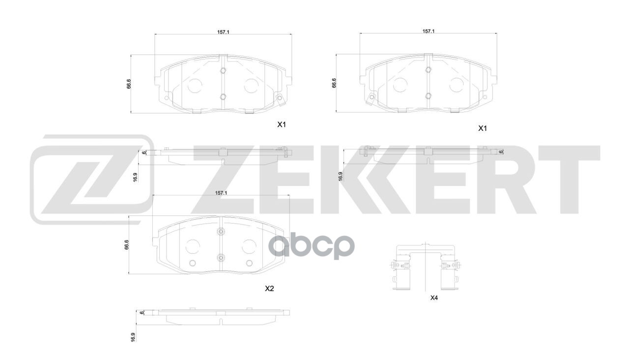 Колодки торм. диск. передн. Hyundai Staria 21- Zekkert арт. bs-1431