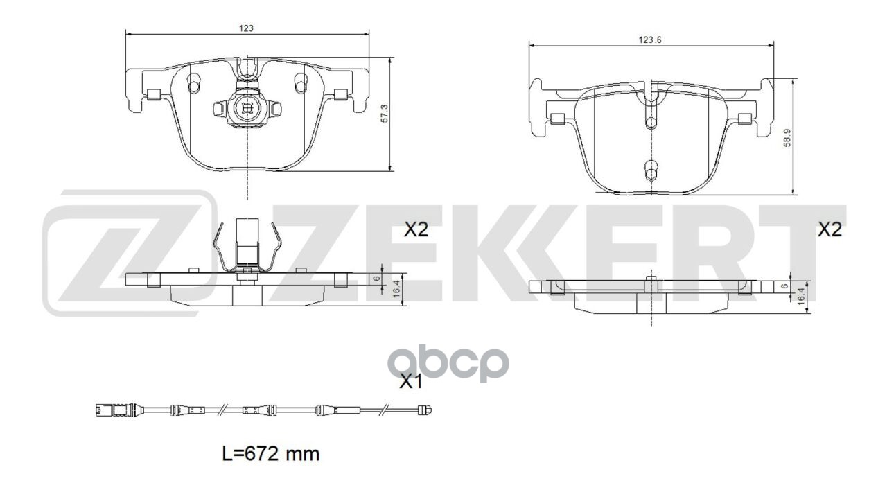 Колодки торм. диск. задн. BMW 3 (F30  F80) 11-  3 Touring (F31  F34) 12-  4 (F32  F82  F33  F83) 13- Zekkert арт. bs-1437