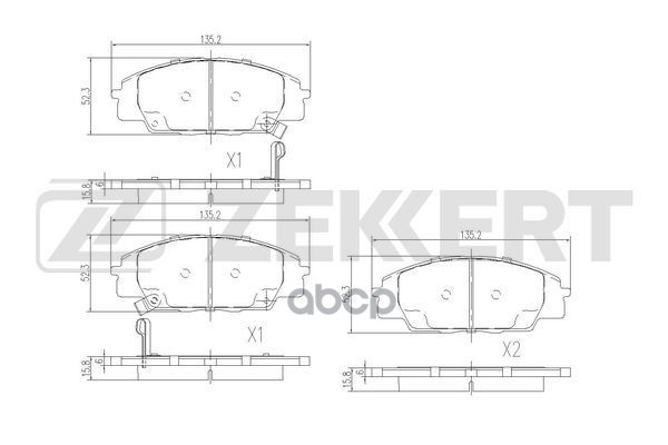 Колодки торм. диск. передн. Honda Civic VII 01-  S2000 99- Zekkert арт. bs-1505