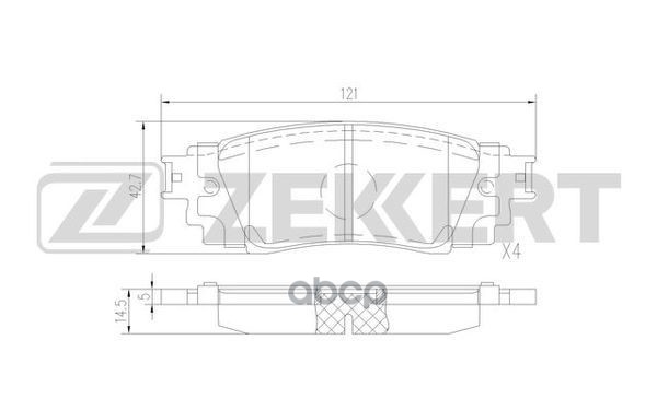 КОЛОДКИ ТОРМОЗНЫЕ ЗАДНИЕ Toyota Camry (V70) 17-  Lexus ES 200 (_Z10_) 18-  RX 300 (_L2_) 17-  RX 35 Zekkert арт. BS1525