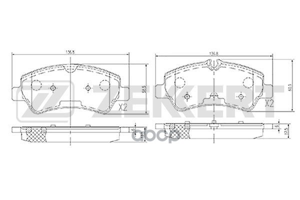 РљРѕР»РѕРґРєРё С‚РѕСЂРј. РґРёСЃРє. Р·Р°РґРЅ. Ford Tourneo Custom 12-  Transit Custom 12-  Transit VIII 13- Zekkert арт. bs-1566