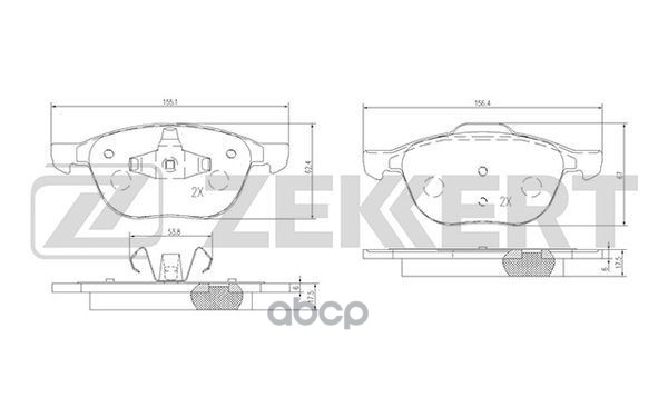 Колодки торм. диск. передн. Ford Focus II  III 04-  Mazda 3 I  II 03-  Volvo C30 06-  S40 II 04-  V5 Zekkert арт. bs-1599