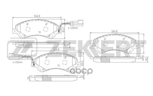 Колодки торм. диск. передн. с датчиком Ford Transit VII 06-  Transit Tourneo II 06- Zekkert арт. bs-1681