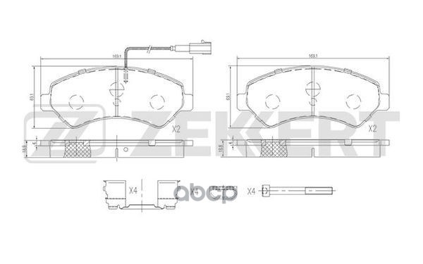 Колодки торм. диск. передн. Citroen Jumper III 06-  Peugeot Boxer III 06-  Fiat Ducato (250) 06- Zekkert арт. bs-1696