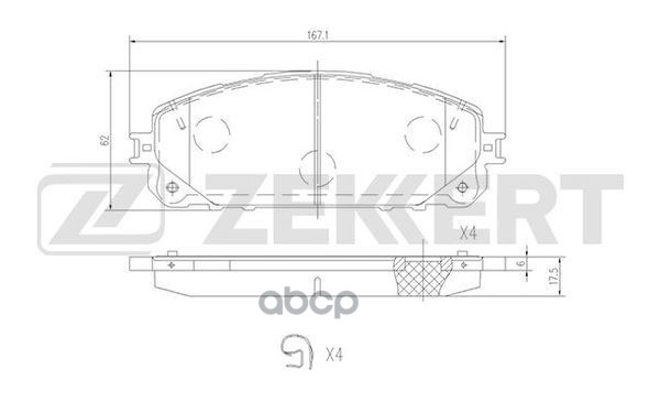 Колодки торм. диск. передн. Jeep Cherokee V 13- Zekkert арт. bs-1698