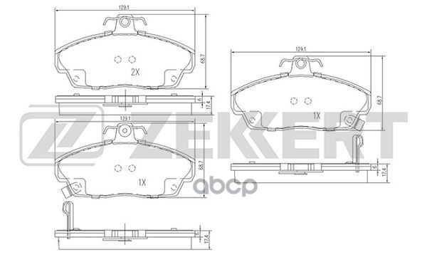 Колодки торм. диск. передн. Land Rover Freelander 98-  Honda Civic VII 01- Zekkert арт. bs-1724
