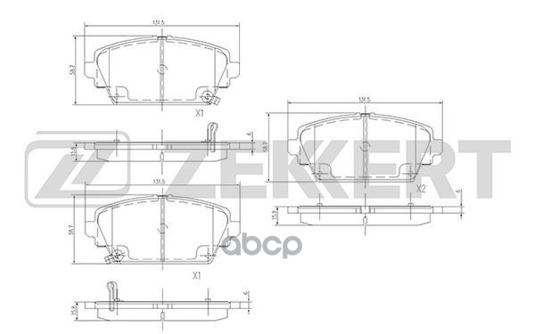 Колодки торм. диск. передн. Honda Accord VI 97-  Nissan Almera Tino (V10) 00-  Primera (P12) 01- Zekkert арт. bs-1735