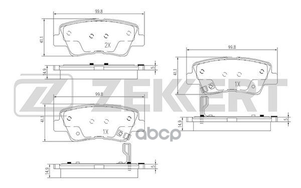 Колодки торм. диск. задн. Hyundai Solaris I-II 10-  i40 11-  Sonata V-VI 04-  Kia Optima III-IV 12- Zekkert арт. bs-1788