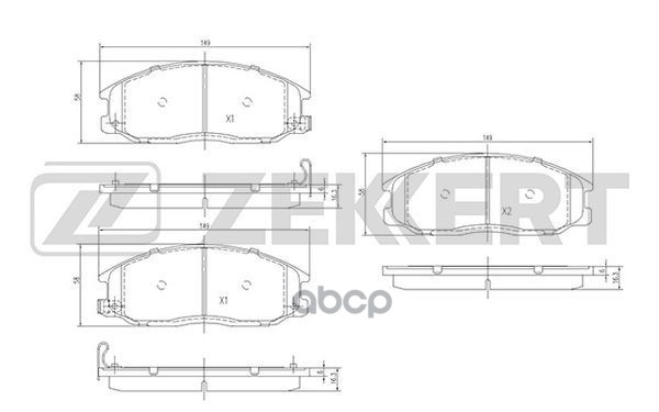 Колодки торм. диск. передн. Hyundai H-1/Starex 02-  Porter 02-  Santa Fe 01-  SsangYong Actyon 05- Zekkert арт. bs-1804