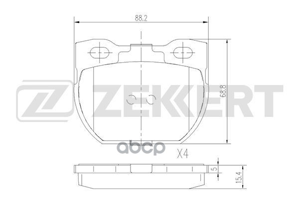 Колодки торм. диск. задн. Land Rover Defender 90 90-  Defender 110 90- Zekkert арт. bs-1826