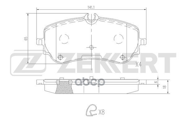 Колодки торм. диск. задн. VW Amarok 16-  Crafter 30-50 II 16-  MAN TGE (UZ_ UY_) 16- Zekkert арт. bs-1841