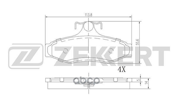 Колодки торм. диск. задн. Chevrolet Zafira (F75) 01-  SsangYong Korando II 97-  Musso 93-  Daewoo Le Zekkert арт. bs-1863